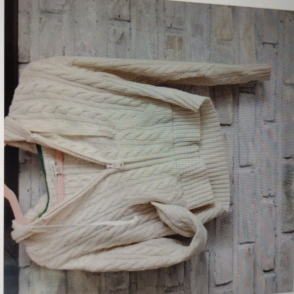 American Eagle Cream Knit Hoodie + Ann Taylor Cami